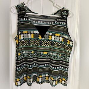 Clientele Stylish Multicolor Patterned Tank Top